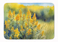 Nebraska Goldenrod in Watercolor Memory Foam Kitchen Mat Machine Washable Anti-Fatigue Cushion Comfort Bath or Kitchen Rug