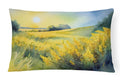 Nebraska Goldenrod in Watercolor Decorative Throw Pillow 12x16 Indoor Outdoor Accent Cushion, Fabric Cover with Insert for Sofa, Bed, Porch & Living Room