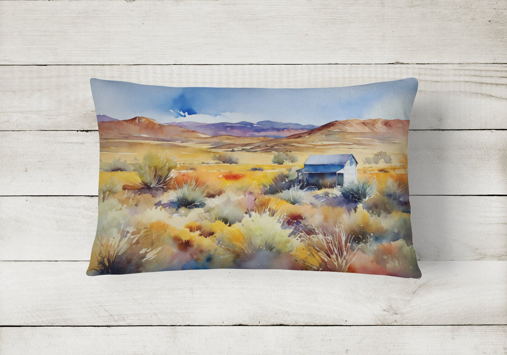 Nevada Sagebrush in Watercolor Decorative Throw Pillow 12x16 Indoor Outdoor Accent Cushion, Fabric Cover with Insert for Sofa, Bed, Porch & Living Room