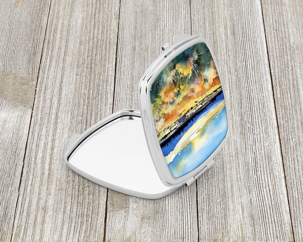 Nevada Sagebrush in Watercolor Compact Mirror Decorative Travel Makeup Mirror for Women Girls Gifts Pocket Makeup Mirror Folding Handheld