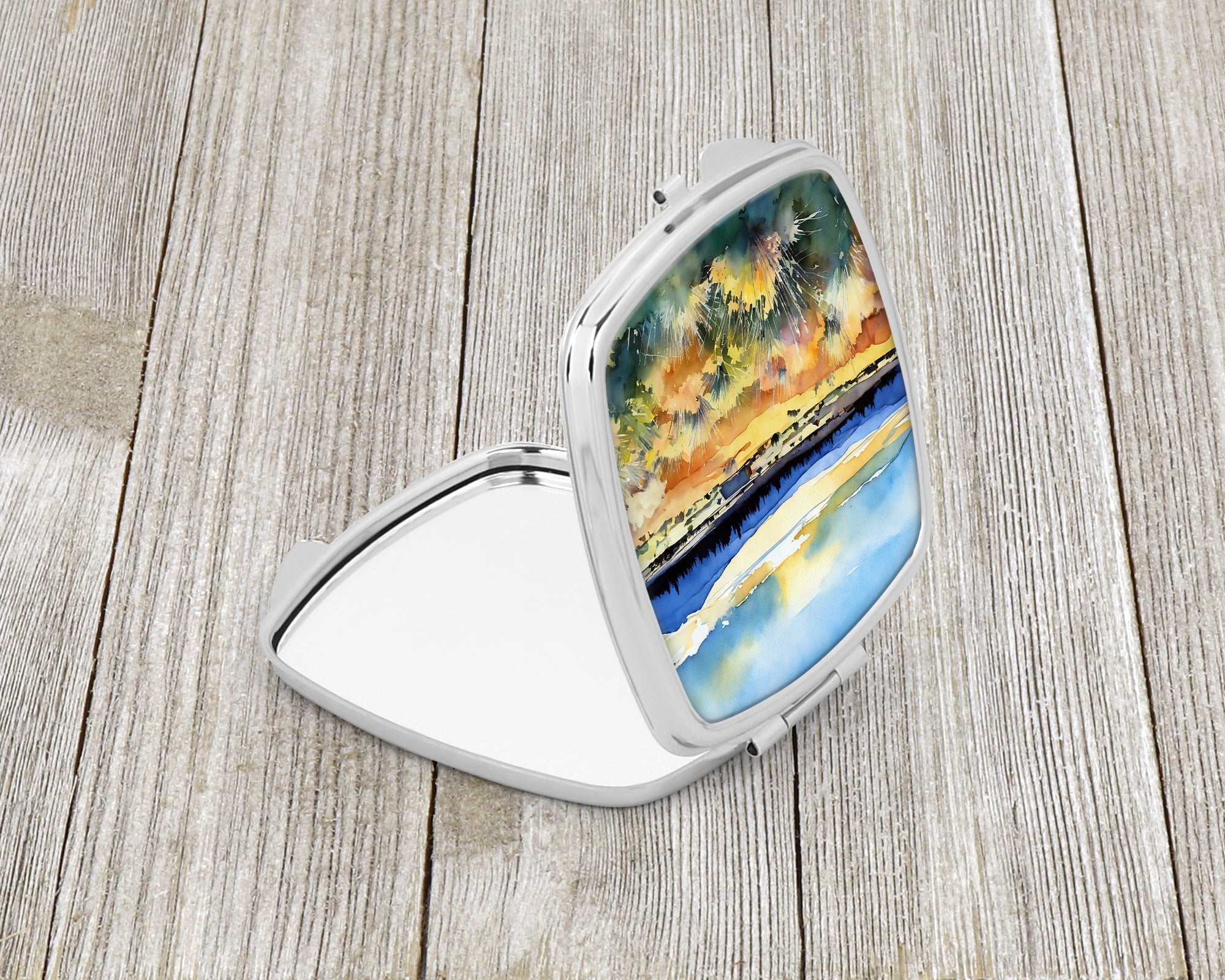 Nevada Sagebrush in Watercolor Compact Mirror Decorative Travel Makeup Mirror for Women Girls Gifts Pocket Makeup Mirror Folding Handheld