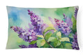 New Hampshire Purple Lilac in Watercolor Decorative Throw Pillow 12x16 Indoor Outdoor Accent Cushion, Fabric Cover with Insert for Sofa, Bed, Porch & Living Room