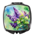 New Hampshire Purple Lilac in Watercolor Compact Mirror Decorative Travel Makeup Mirror for Women Girls Gifts Pocket Makeup Mirror Folding Handheld