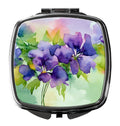 New Jersey Violet in Watercolor Compact Mirror Decorative Travel Makeup Mirror for Women Girls Gifts Pocket Makeup Mirror Folding Handheld