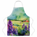 New Jersey Violet in Watercolor Apron Cooking Kitchen Server Baking Crafts Gardening for Adult Women Men, Unisex, Large, Multicolor