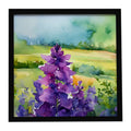 New Jersey Violet in Watercolor Framed Metal Print Bathroom, Kitchen, Office, Home Decor Wall Art Ready to Hang, Square, 8X8