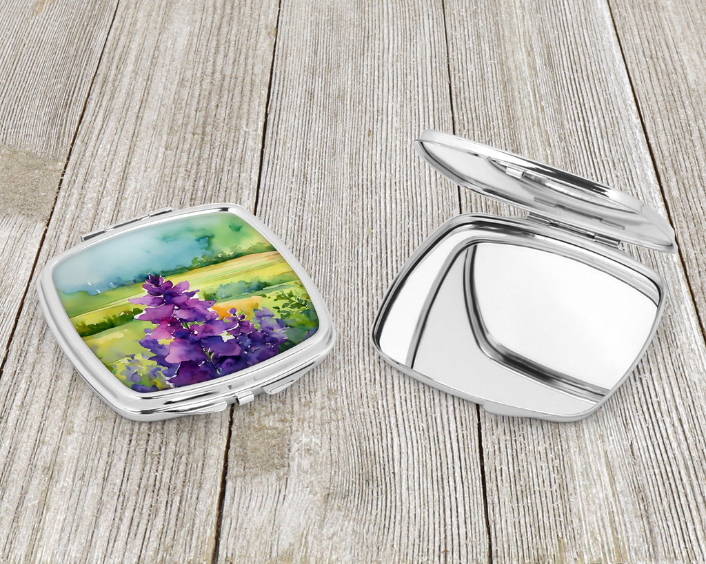 New Jersey Violet in Watercolor Compact Mirror Decorative Travel Makeup Mirror for Women Girls Gifts Pocket Makeup Mirror Folding Handheld