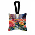 New York Roses in Watercolor Hanging Square Fabric Ornament 3.5 × 3.5 Decorative Door-Knob & Tree Hanger, Soft Fabric