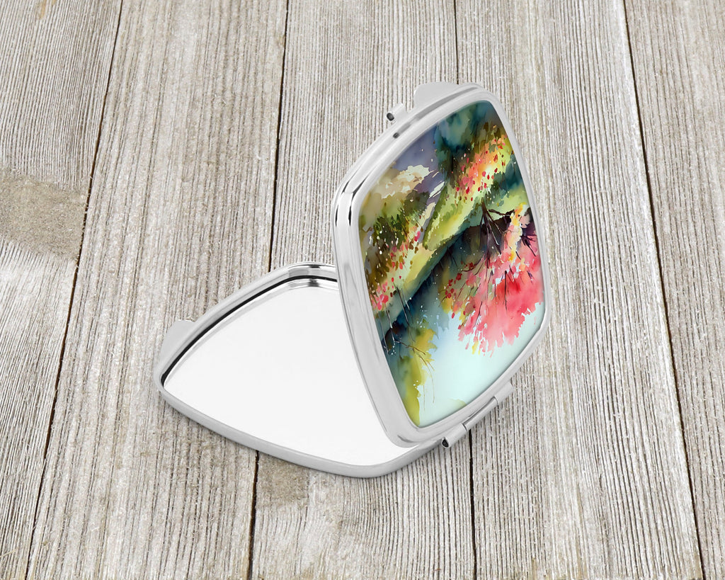North Carolina Dogwoods in Watercolor Compact Mirror Decorative Travel Makeup Mirror for Women Girls Gifts Pocket Makeup Mirror Folding Handheld