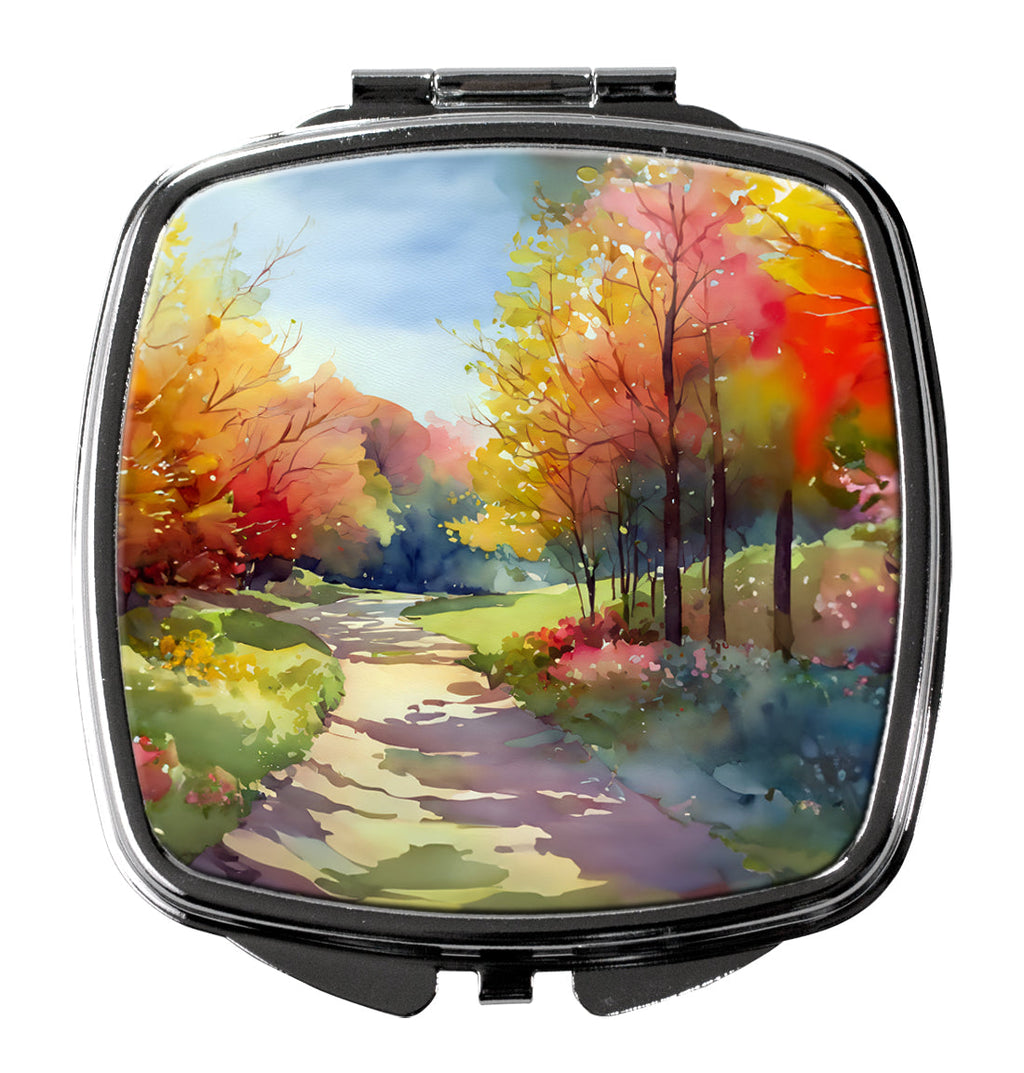 North Carolina Dogwoods in Watercolor Compact Mirror Decorative Travel Makeup Mirror for Women Girls Gifts Pocket Makeup Mirror Folding Handheld