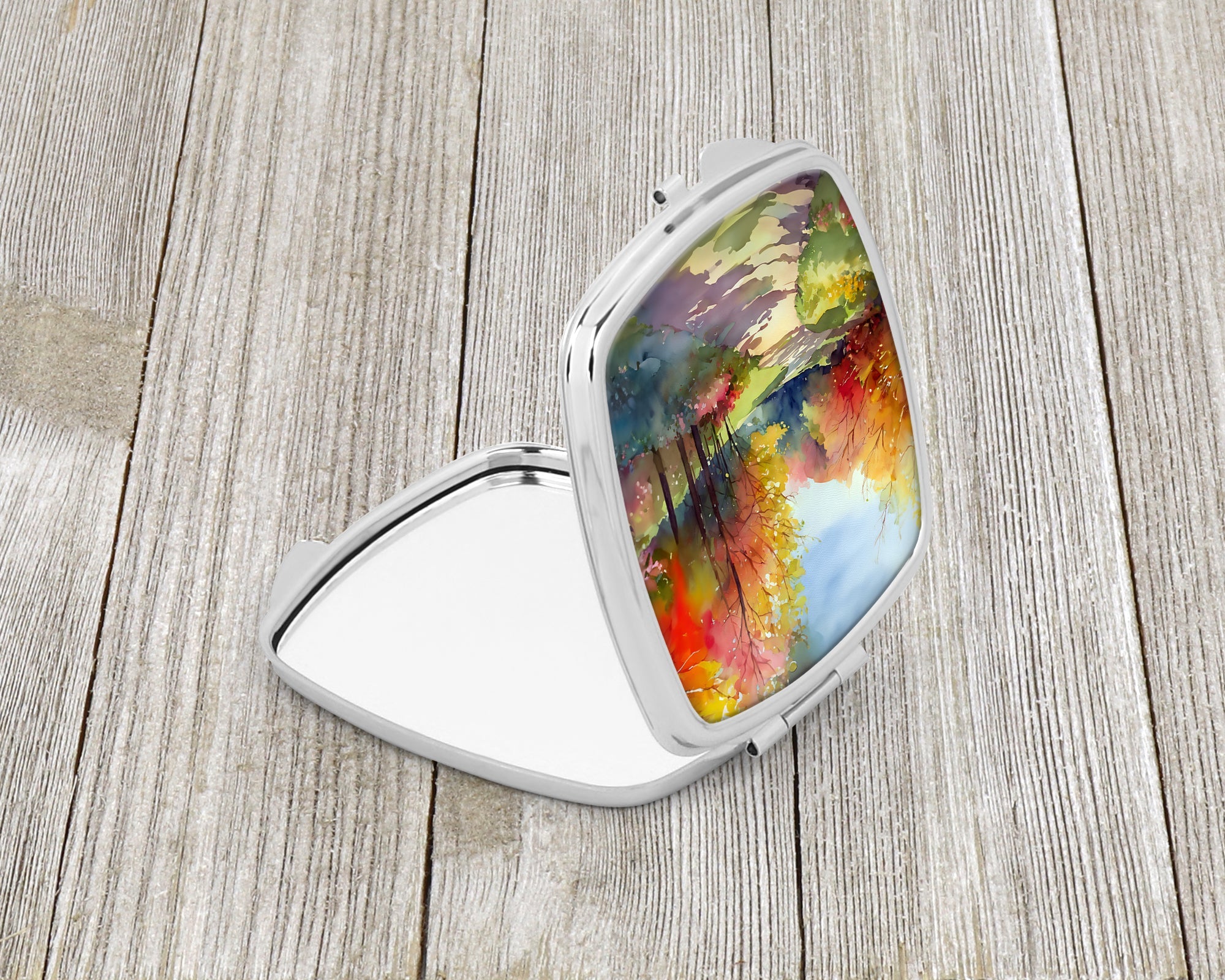 North Carolina Dogwoods in Watercolor Compact Mirror Decorative Travel Makeup Mirror for Women Girls Gifts Pocket Makeup Mirror Folding Handheld