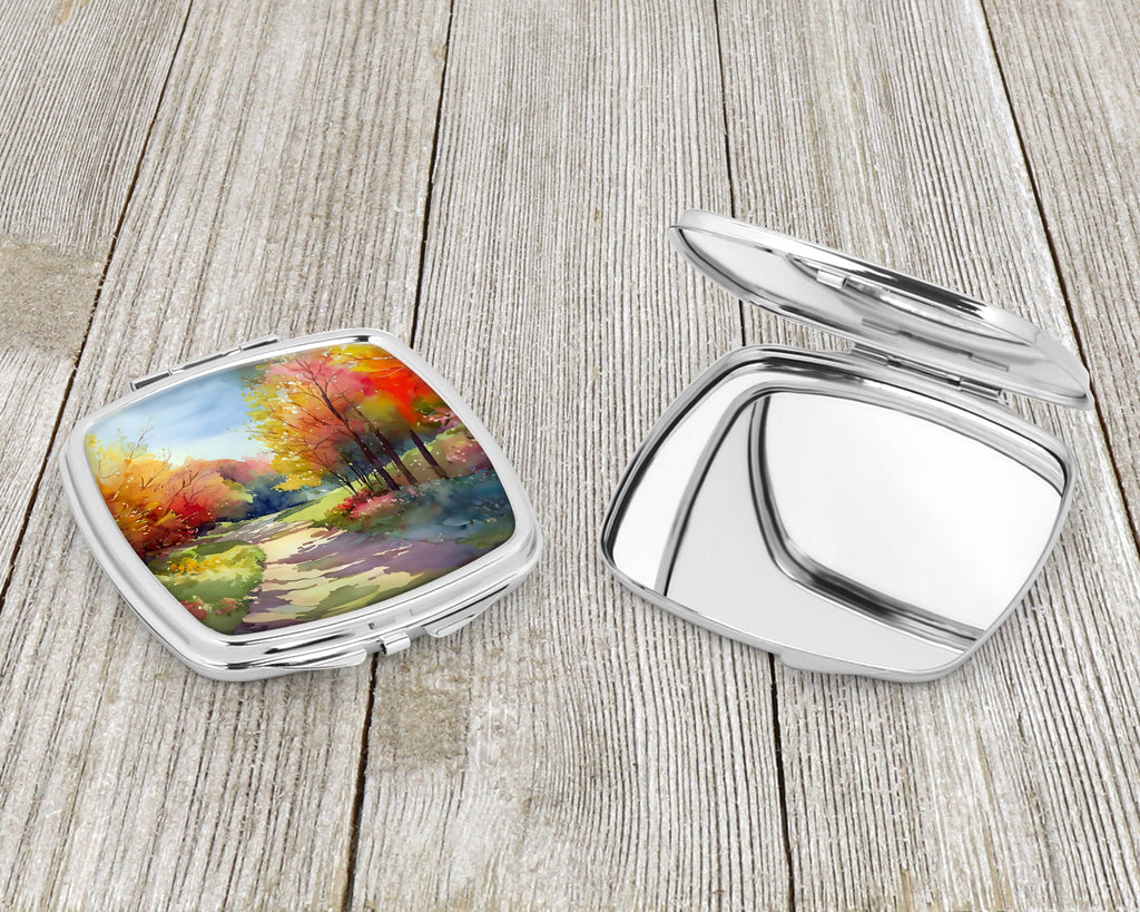 North Carolina Dogwoods in Watercolor Compact Mirror Decorative Travel Makeup Mirror for Women Girls Gifts Pocket Makeup Mirror Folding Handheld