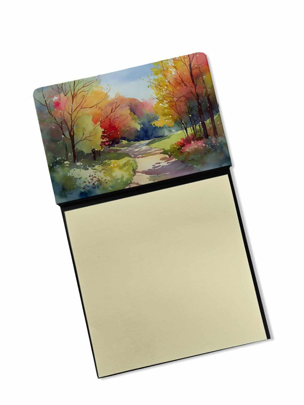 North Carolina Dogwoods in Watercolor Watercolor Sticky Note Holder Refillable Dispenser Desk Accessory 3x3 Pad Gift
