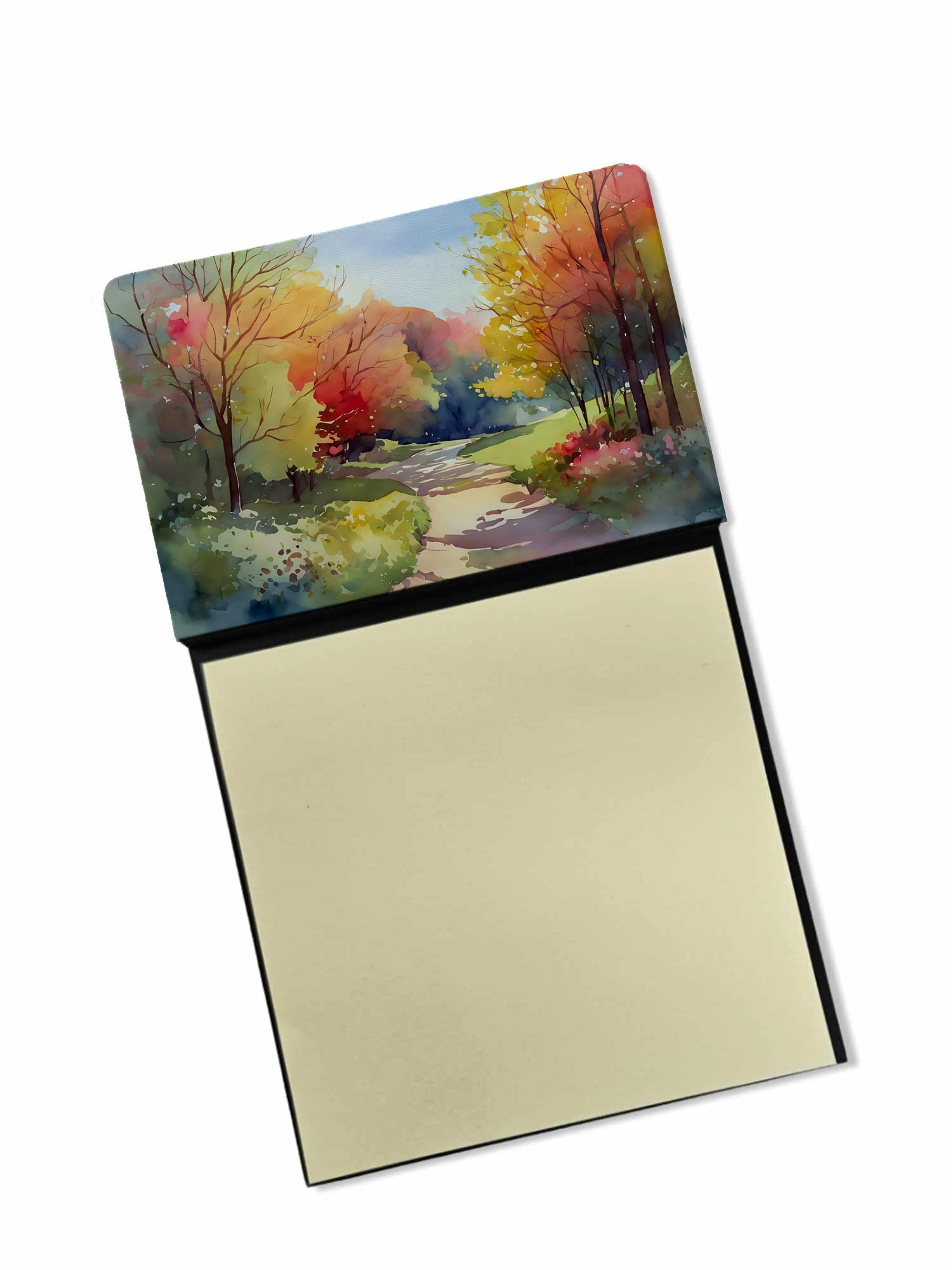 North Carolina Dogwoods in Watercolor Watercolor Sticky Note Holder Refillable Dispenser Desk Accessory 3x3 Pad Gift