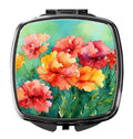 Ohio Scarlet Carnations in Watercolor Compact Mirror Decorative Travel Makeup Mirror for Women Girls Gifts Pocket Makeup Mirror Folding Handheld