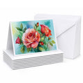 Oklahoma Roses in Watercolor Greeting Cards Pack of 8 Blank Cards with Envelopes Whimsical A7 Size 5x7