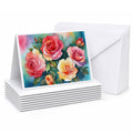 Oklahoma Roses in Watercolor Greeting Cards Pack of 8 Blank Cards with Envelopes Whimsical A7 Size 5x7