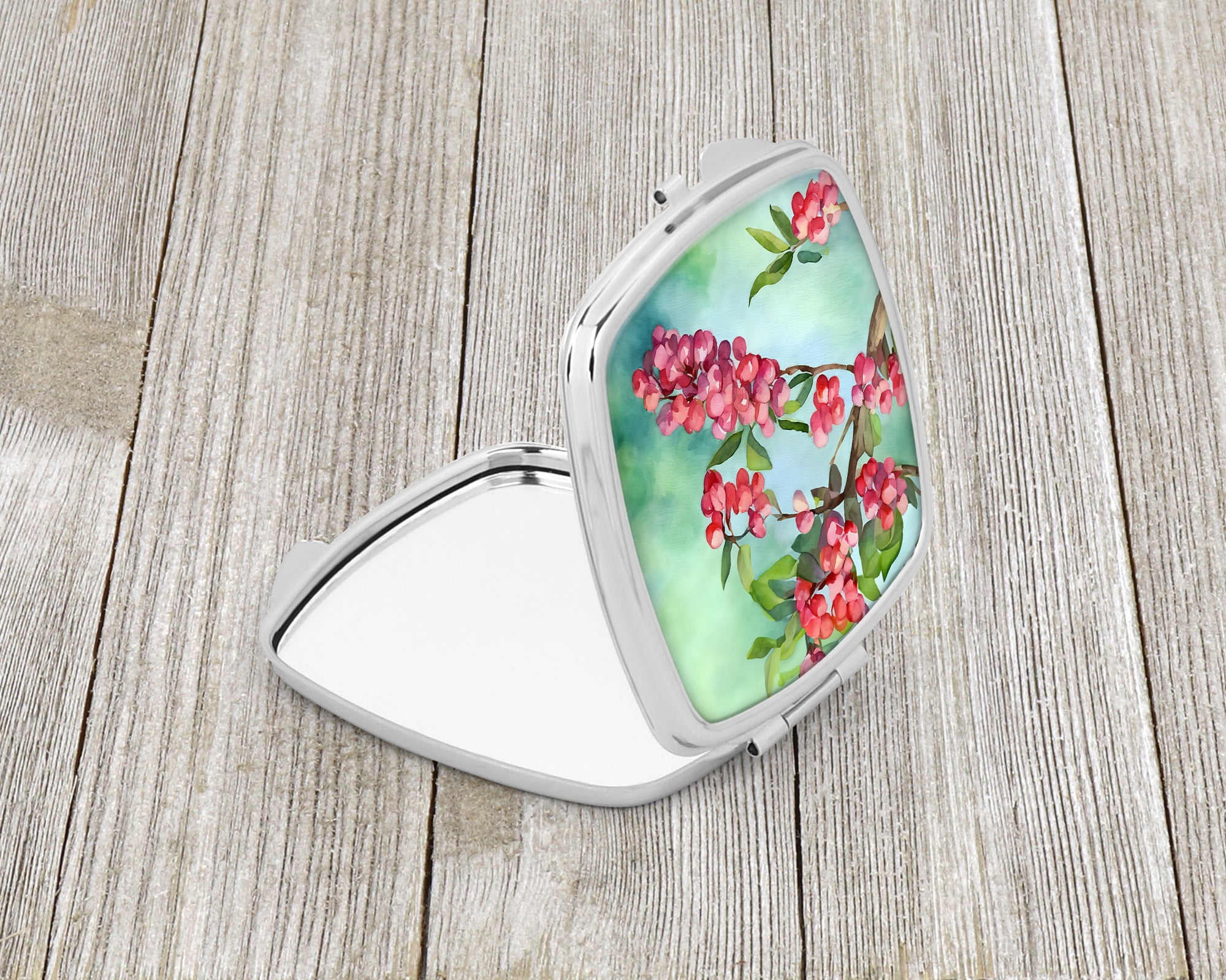 Pennsylvania Mountain Laurels in Watercolor Compact Mirror Decorative Travel Makeup Mirror for Women Girls Gifts Pocket Makeup Mirror Folding Handheld