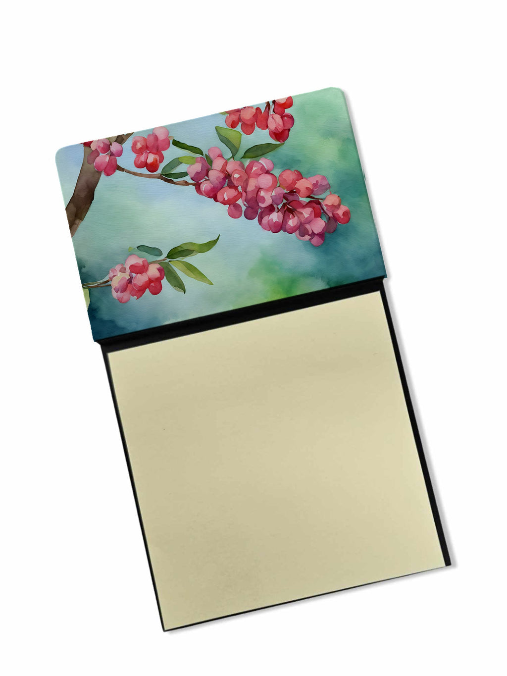 Pennsylvania Mountain Laurels in Watercolor Watercolor Sticky Note Holder Refillable Dispenser Desk Accessory 3x3 Pad Gift