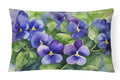 Rhode Island Violets in Watercolor Decorative Throw Pillow 12x16 Indoor Outdoor Accent Cushion, Fabric Cover with Insert for Sofa, Bed, Porch & Living Room