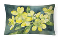 South Carolina Yellow Jessamine in Watercolor Decorative Throw Pillow 12x16 Indoor Outdoor Accent Cushion, Fabric Cover with Insert for Sofa, Bed, Porch & Living Room