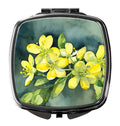 South Carolina Yellow Jessamine in Watercolor Compact Mirror Decorative Travel Makeup Mirror for Women Girls Gifts Pocket Makeup Mirror Folding Handheld
