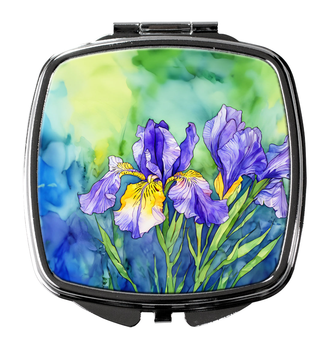 Tennessee Iris in Watercolor Compact Mirror Decorative Travel Makeup Mirror for Women Girls Gifts Pocket Makeup Mirror Folding Handheld
