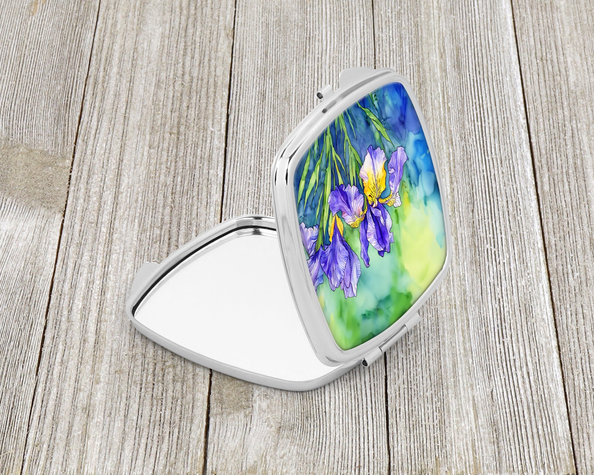 Tennessee Iris in Watercolor Compact Mirror Decorative Travel Makeup Mirror for Women Girls Gifts Pocket Makeup Mirror Folding Handheld