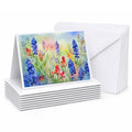 Texas Bluebonnets in Watercolor Greeting Cards Pack of 8 Blank Cards with Envelopes Whimsical A7 Size 5x7