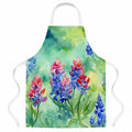 Texas Bluebonnets in Watercolor Apron Cooking Kitchen Server Baking Crafts Gardening for Adult Women Men, Unisex, Large, Multicolor