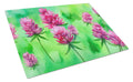 Vermont Red Clover in Watercolor Cutting Board Tempered Glass Kitchen Cutting Surface, Heat Resistant Chopping, Non-Slip Feet, Food Prep & Serving