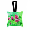 Vermont Red Clover in Watercolor Hanging Square Fabric Ornament 3.5 × 3.5 Decorative Door-Knob & Tree Hanger, Soft Fabric