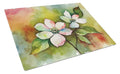 Virginia American Dogwood in Watercolor Cutting Board Tempered Glass Kitchen Cutting Surface, Heat Resistant Chopping, Non-Slip Feet, Food Prep & Serving
