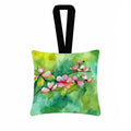 Virginia American Dogwood in Watercolor Hanging Square Fabric Ornament 3.5 × 3.5 Decorative Door-Knob & Tree Hanger, Soft Fabric