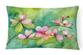 Virginia American Dogwood in Watercolor Decorative Throw Pillow 12x16 Indoor Outdoor Accent Cushion, Fabric Cover with Insert for Sofa, Bed, Porch & Living Room