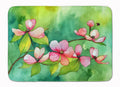 Virginia American Dogwood in Watercolor Memory Foam Kitchen Mat Machine Washable Anti-Fatigue Cushion Comfort Bath or Kitchen Rug