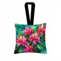 West Virginia Rhododendrons in Watercolor Hanging Square Fabric Ornament 3.5 × 3.5 Decorative Door-Knob & Tree Hanger, Soft Fabric