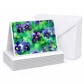 Wisconsin Wood Violets in Watercolor Greeting Cards Pack of 8 Blank Cards with Envelopes Whimsical A7 Size 5x7