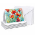 Wyoming Indian Paintbrush in Watercolor Greeting Cards Pack of 8 Blank Cards with Envelopes Whimsical A7 Size 5x7