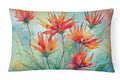 Wyoming Indian Paintbrush in Watercolor Decorative Throw Pillow 12x16 Indoor Outdoor Accent Cushion, Fabric Cover with Insert for Sofa, Bed, Porch & Living Room