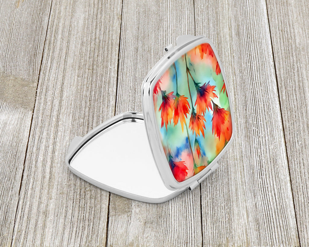 Wyoming Indian Paintbrush in Watercolor Compact Mirror Decorative Travel Makeup Mirror for Women Girls Gifts Pocket Makeup Mirror Folding Handheld