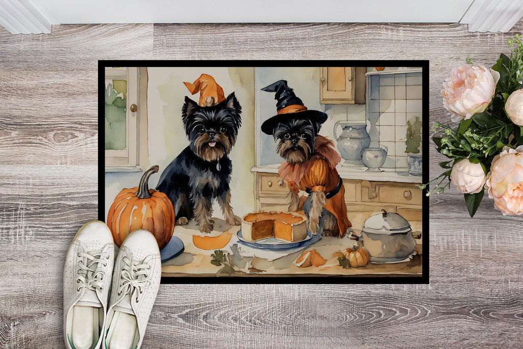 Affenpinscher Fall Kitchen Pumpkins Doormat Indoor Outdoor 24H X 36W Front Door Mat Rugs for Entryway, Non Slip Washable Low Pile,