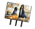 Afghan Hound Fall Kitchen Pumpkins Leash or Key Holder Wall Hooks, Coat Rack Wall Mount, for Hanging Keys, Towels, Aprons, Leashes