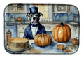 Pit Bull Terrier Fall Kitchen Pumpkins Dish Drying Mat Absorbent Dish Drying Mat Pad for Kitchen Counter Dish Drainer Mat for Countertop, 14 x 21", Multicolor