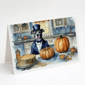 Pit Bull Terrier Fall Kitchen Pumpkins Greeting Cards Pack of 8 Blank Cards with Envelopes Whimsical A7 Size 5x7