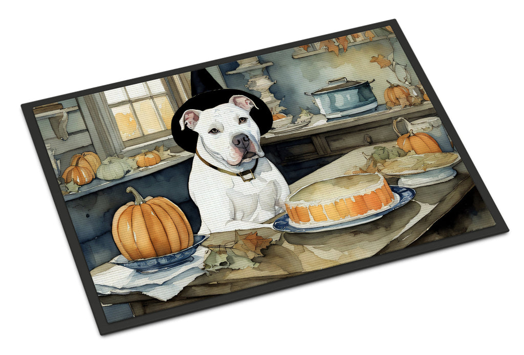 Pit Bull Terrier Fall Kitchen Pumpkins Doormat Indoor Outdoor 24H X 36W Front Door Mat Rugs for Entryway, Non Slip Washable Low Pile,