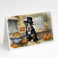 Pit Bull Terrier Fall Kitchen Pumpkins Greeting Cards Pack of 8 Blank Cards with Envelopes Whimsical A7 Size 5x7