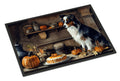Australian Shepherd Fall Kitchen Pumpkins Doormat Indoor Outdoor 24H X 36W Front Door Mat Rugs for Entryway, Non Slip Washable Low Pile,