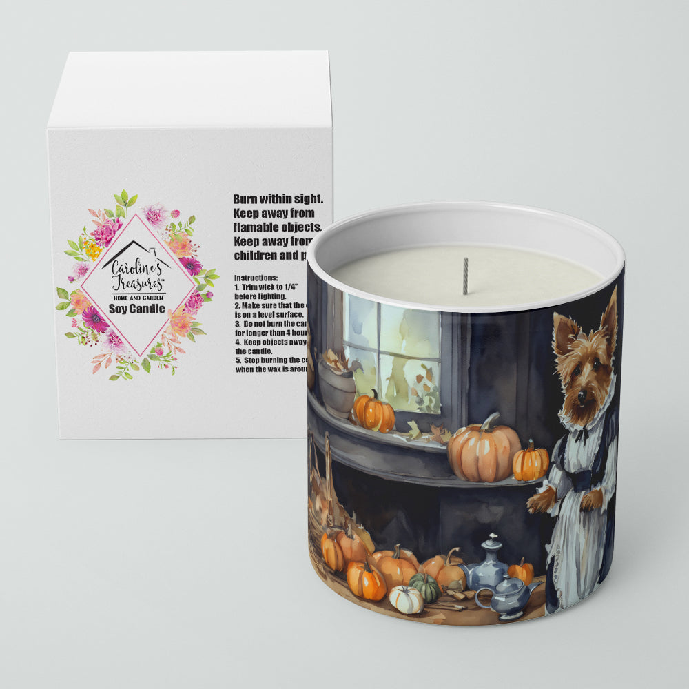 Australian Terrier Fall Kitchen Pumpkins Decorative Soy Candle Nature Soy Wax Essential Oil Home Decor Ideal for Bedroom Kitchen Bath Office Gift, 10 oz