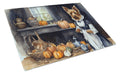 Australian Terrier Fall Kitchen Pumpkins Cutting Board Tempered Glass Kitchen Cutting Surface, Heat Resistant Chopping, Non-Slip Feet, Food Prep & Serving